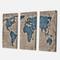 Designart - Ancient Map of The World I - Rustic Canvas Wall Art Print